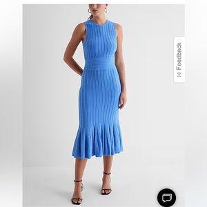 Express Ribbed High Neck Midi Sweater Dress Size S New